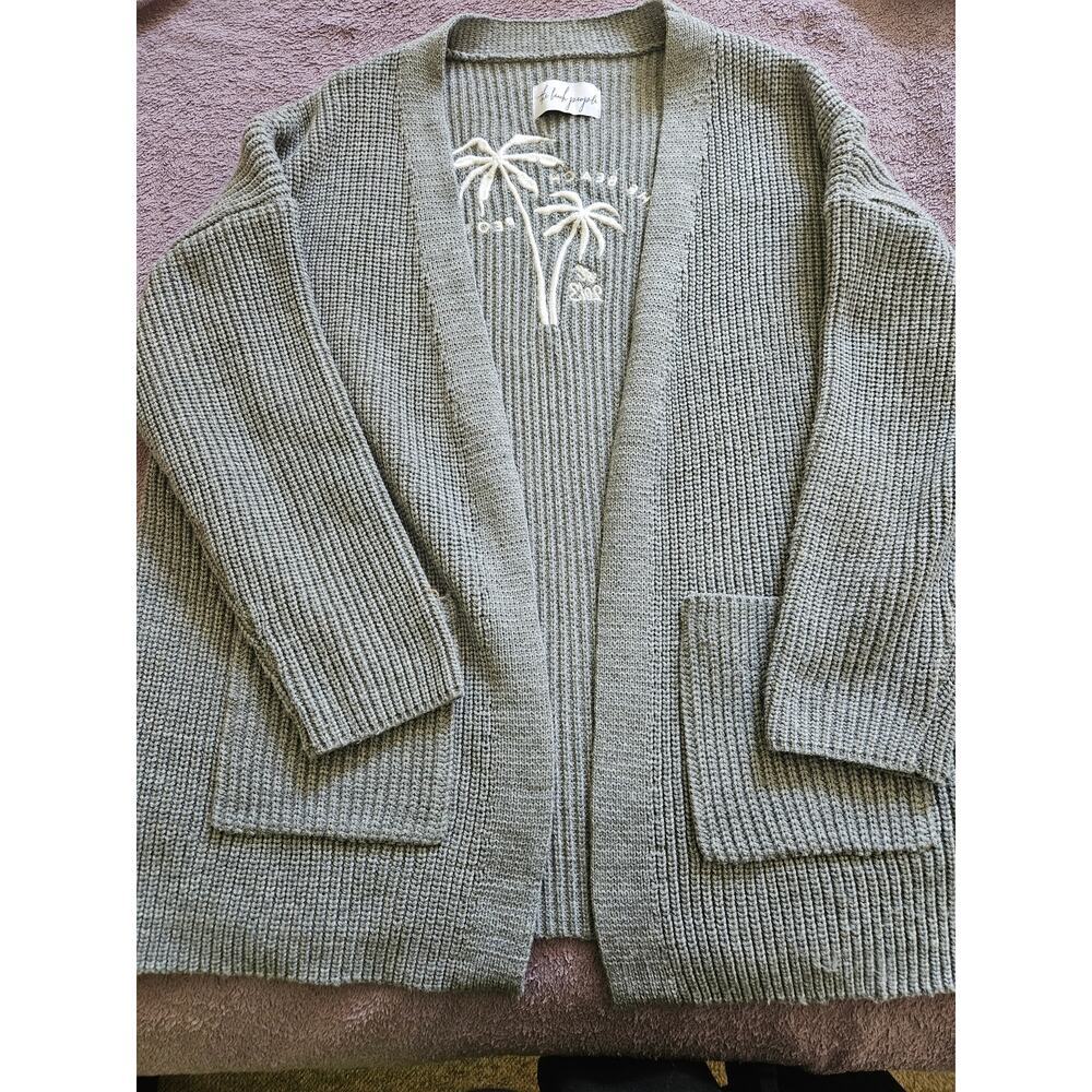 The Beach People Twin Palms Open Front Cardigan XL/2XL Oversized